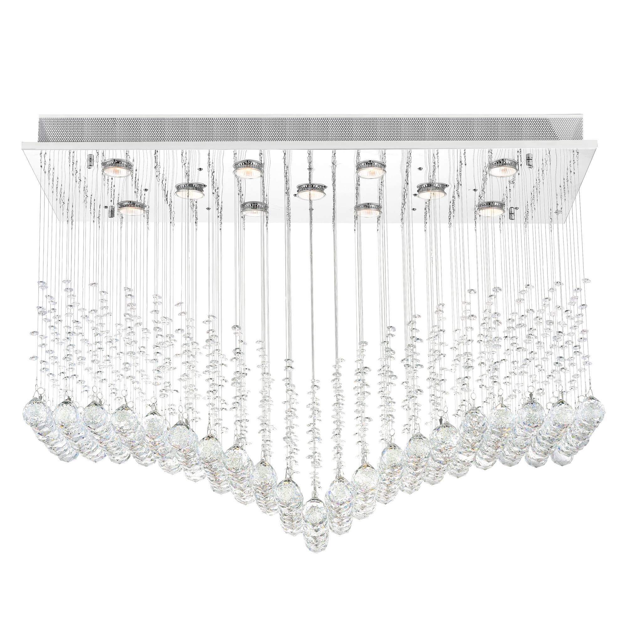 Front. CWI Lighting - Twinkle 11 Light Flush Mount With Chrome Finish - Chrome.