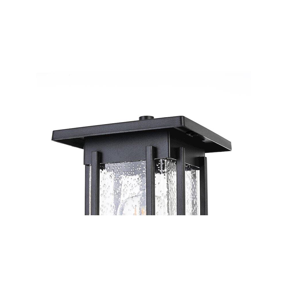 Angle. Elegant Lighting - Melvale 7 inch Outdoor Pendant in Black - Black.
