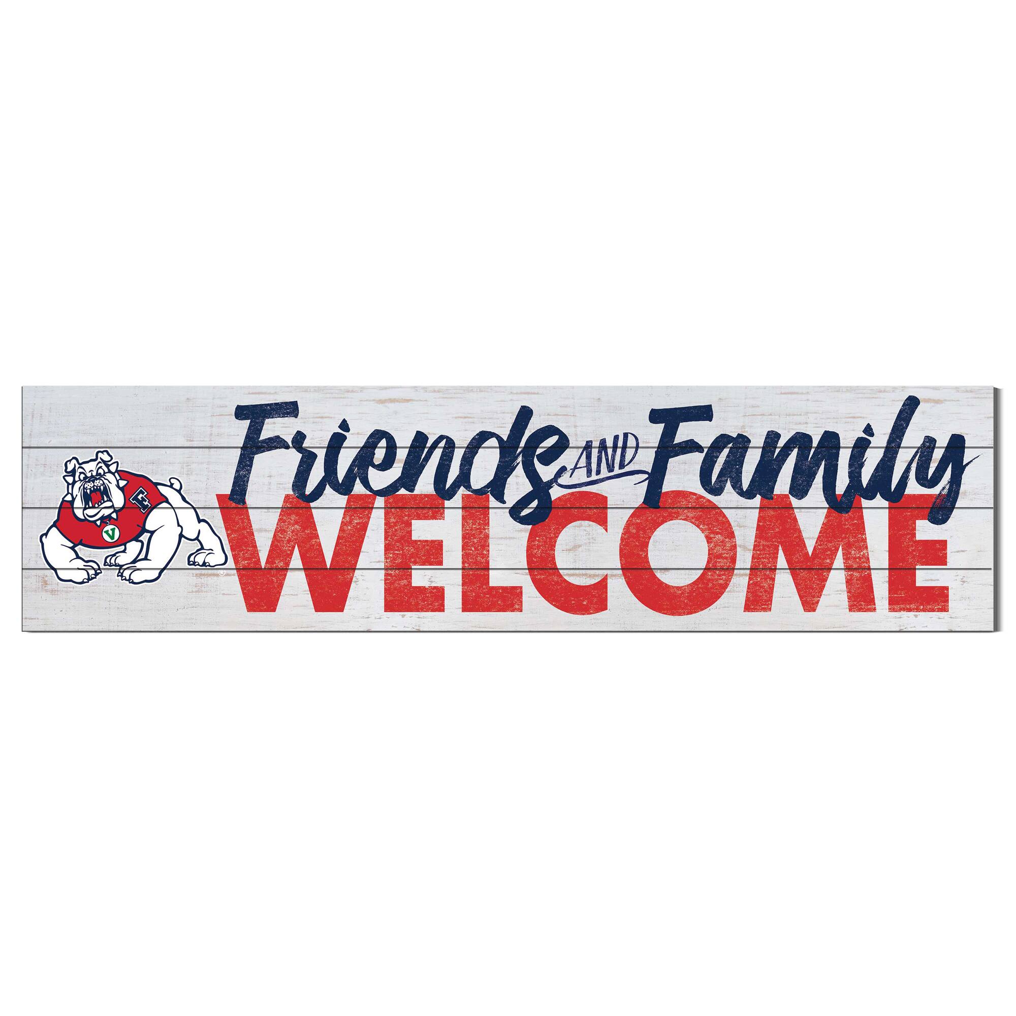 White Fresno State Bulldogs 10'' x 40'' Friends & Family Welcome Sign