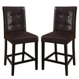 Manhattan Lane - Wooden height chair With Button Tufted Back Set Of 2 - Brown