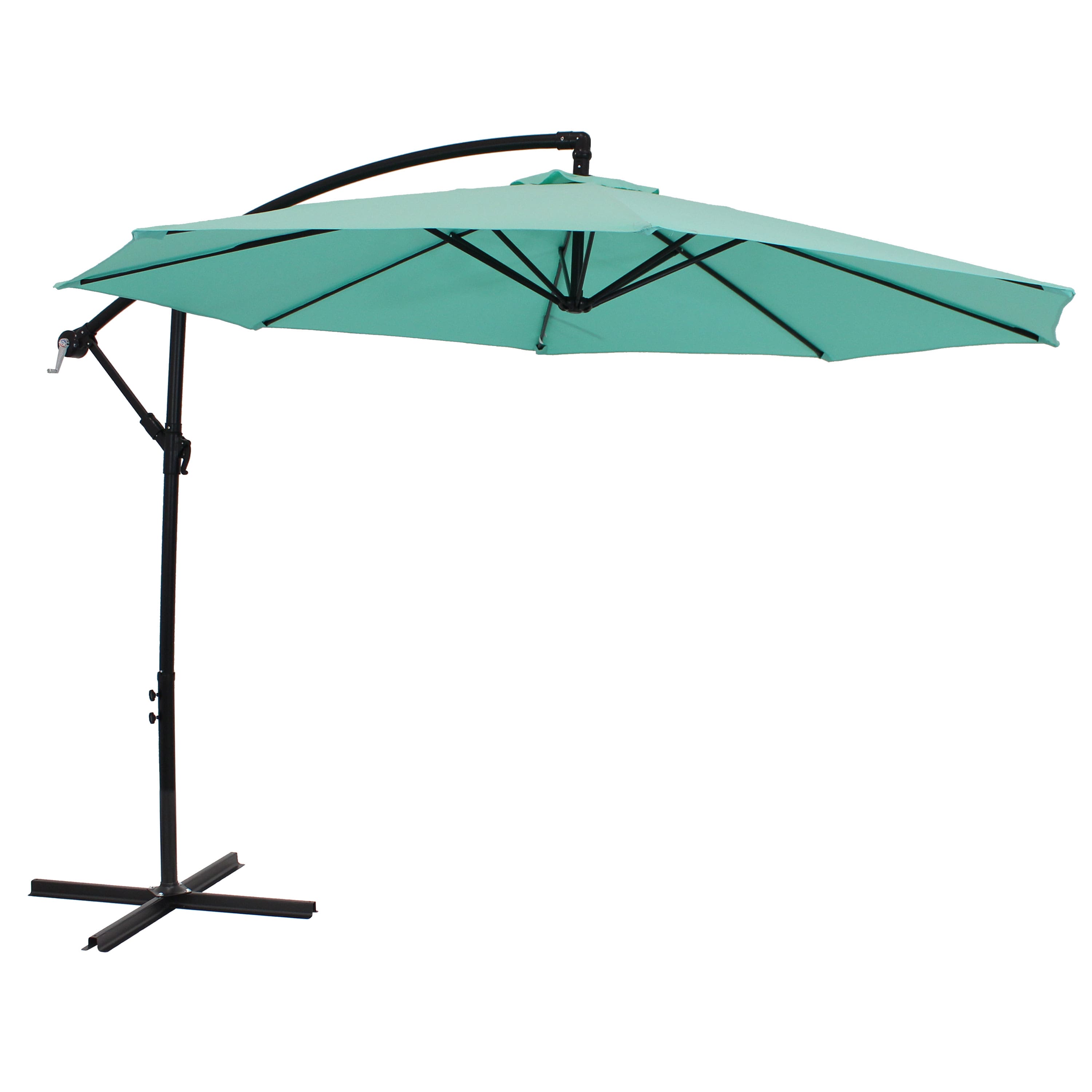 Sunnydaze - 9.5 ft Cantilever Offset Patio Umbrella with Crank - Seafoam