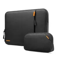 tomtoc - Defender-A13 360° Recycled Laptop Sleeve Set for 15 inch MacBook Air M4/A3241 2025, M3/A3114 2024, M2/A2941 2023 - Black - Front_Zoom