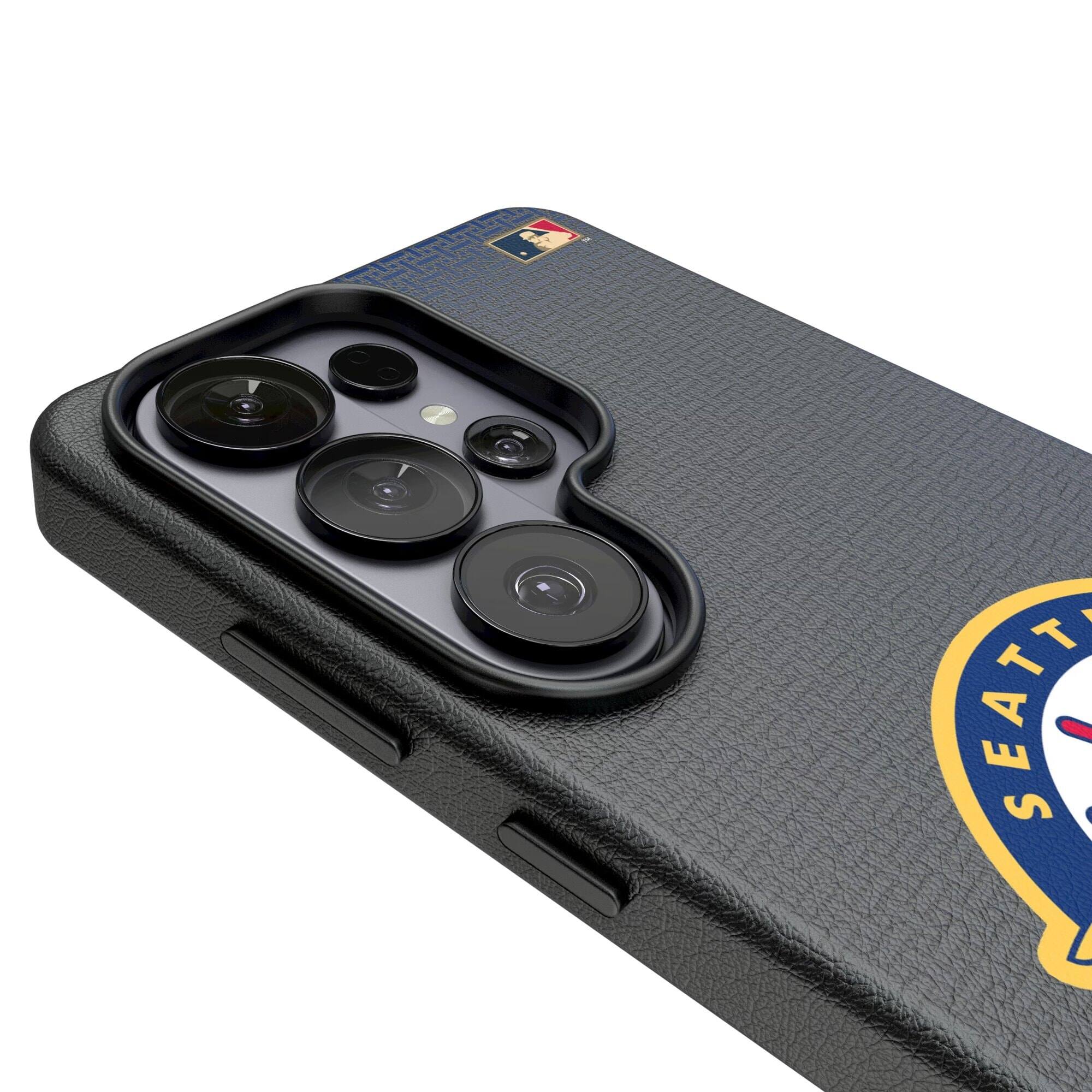 Alt View 2. Keyscaper - Seattle Pilots Cooperstown Collection 1969 Galaxy Magnetic Bump Case - S25 Ultra - Black.