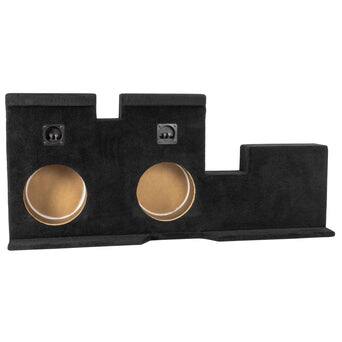 Angle. NVX - 2007-2017 Toyota Tundra Double Cab - Custom-Fit Empty Dual 10" Sealed Subwoofer Enclosure - Black.