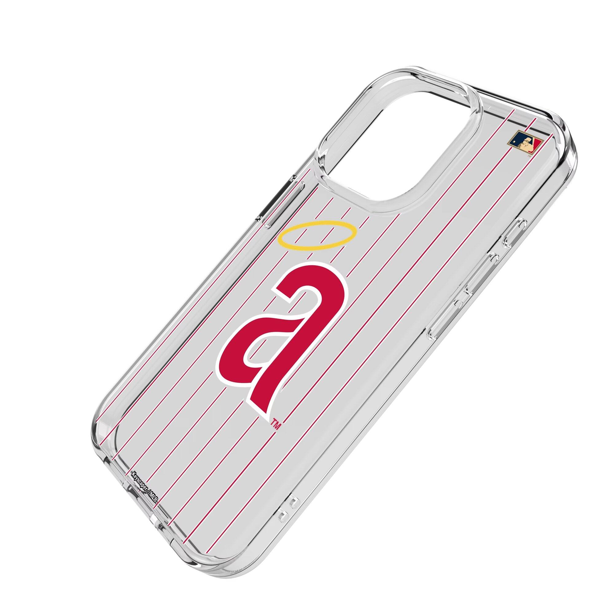 Alt View 1. Keyscaper - Los Angeles Angels 1971 Cooperstown Pinstripe iPhone Clear Case - 13 Pro Max - Multicolor.