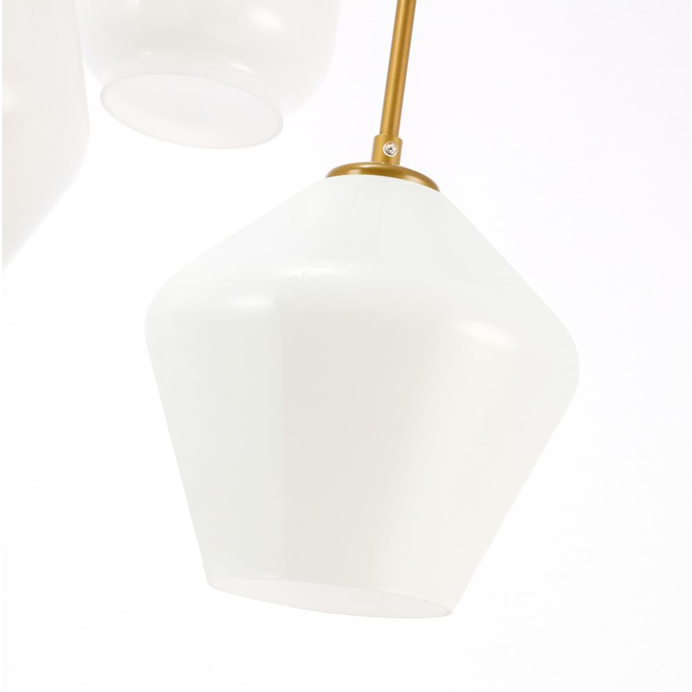Alt View 9. Living District - Gene 3 light Brass and Frosted white glass pendant - Brass And Frosted White Glass.