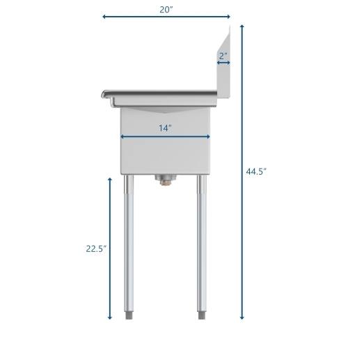 20"  
2"  
14"  
44.5"  
22.5"