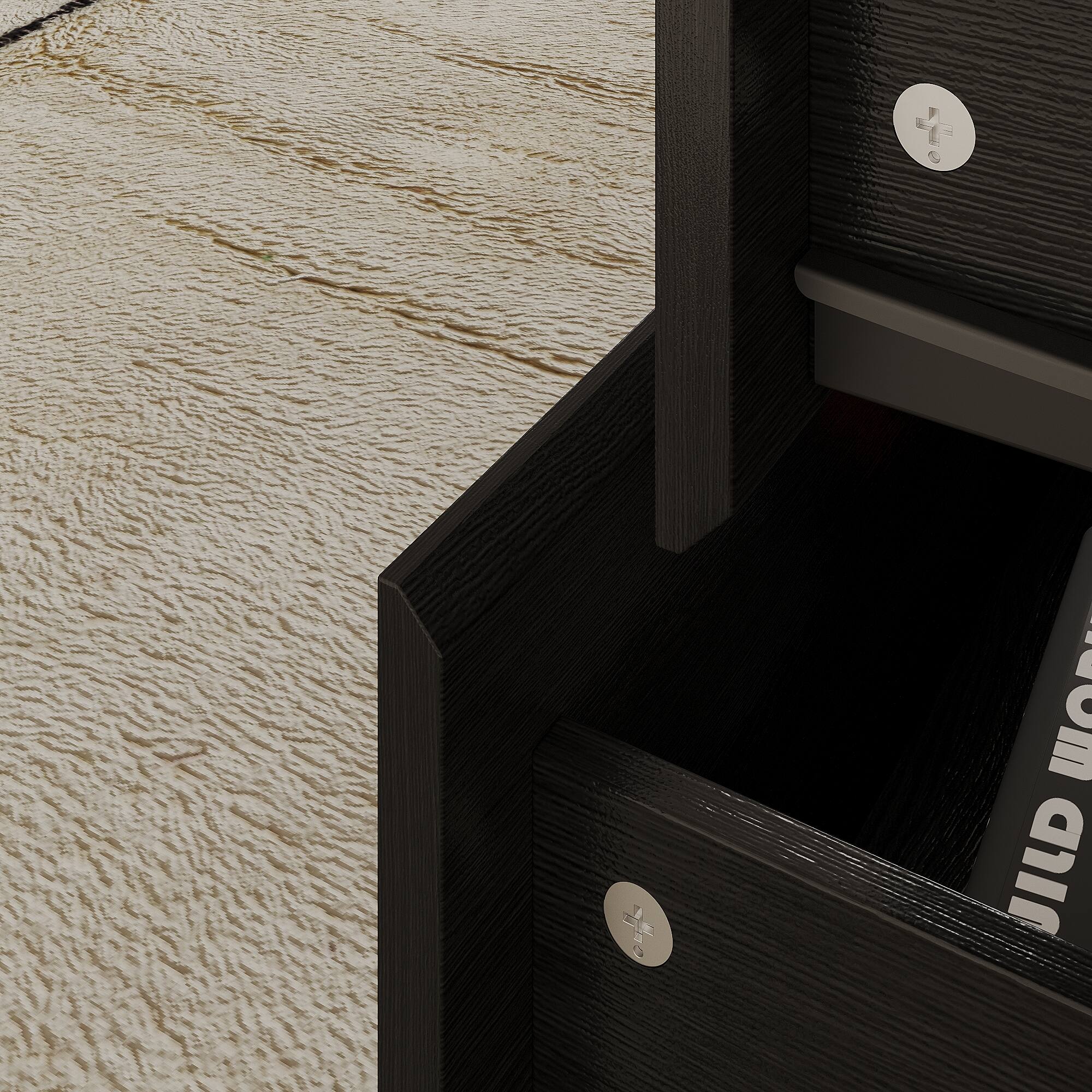 Alt View 4. FUFU & GAGA - FUFU&GAGA Horizontal Drawer Cabinet – Functional Storage Solution for Living Room & Study - Black.