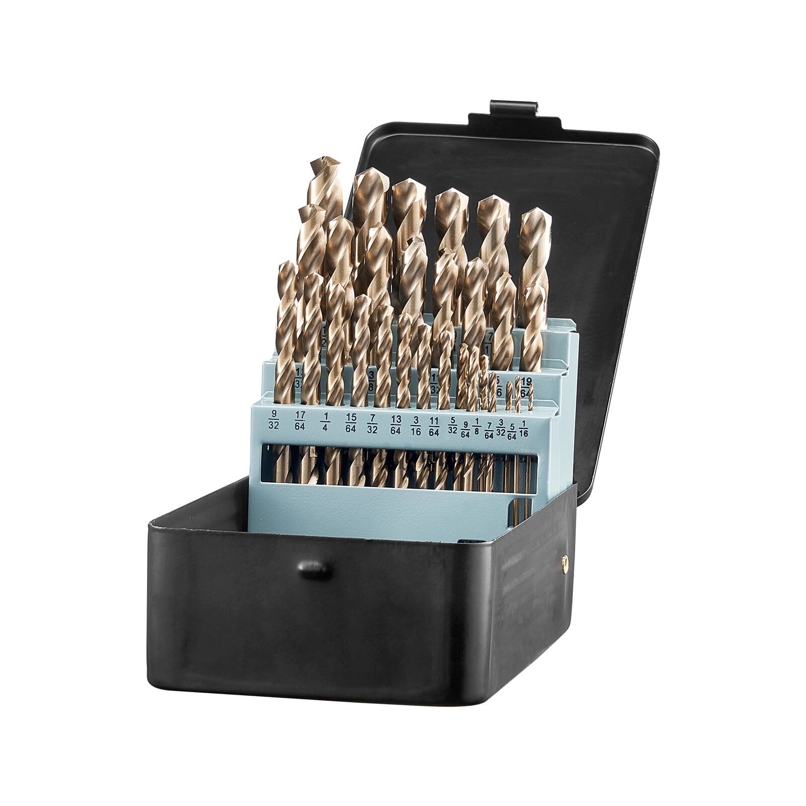 Alt View 5. VEVOR - Cobalt Drill Bit Set, 29 Pcs, M35 High Speed Steel Cobalt Drill Bits with Storage Case, for Drilling Metal - dark gold.