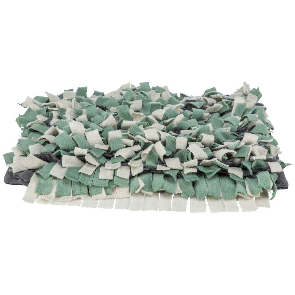 Front. TRIXIE - Snuffle Mat for Dogs Level 1 Enrichment Puzzle for Dogs Slow Feeder - Green/Gray.