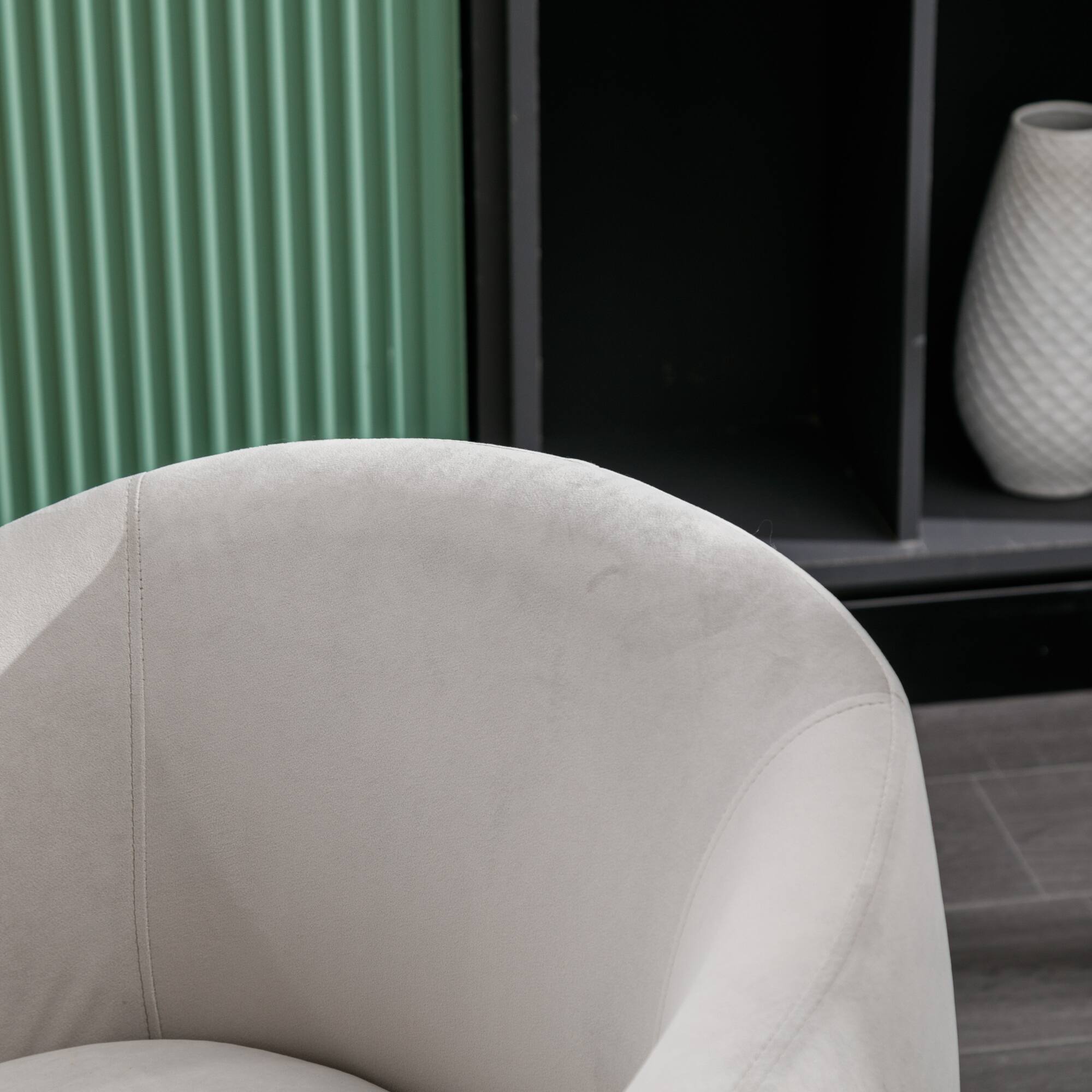 Alt View 1. GOODSILO - Contemporary Velvet Swivel Accent Armchair with Ergonomic Design and 360-Degree Rotation - Gray.