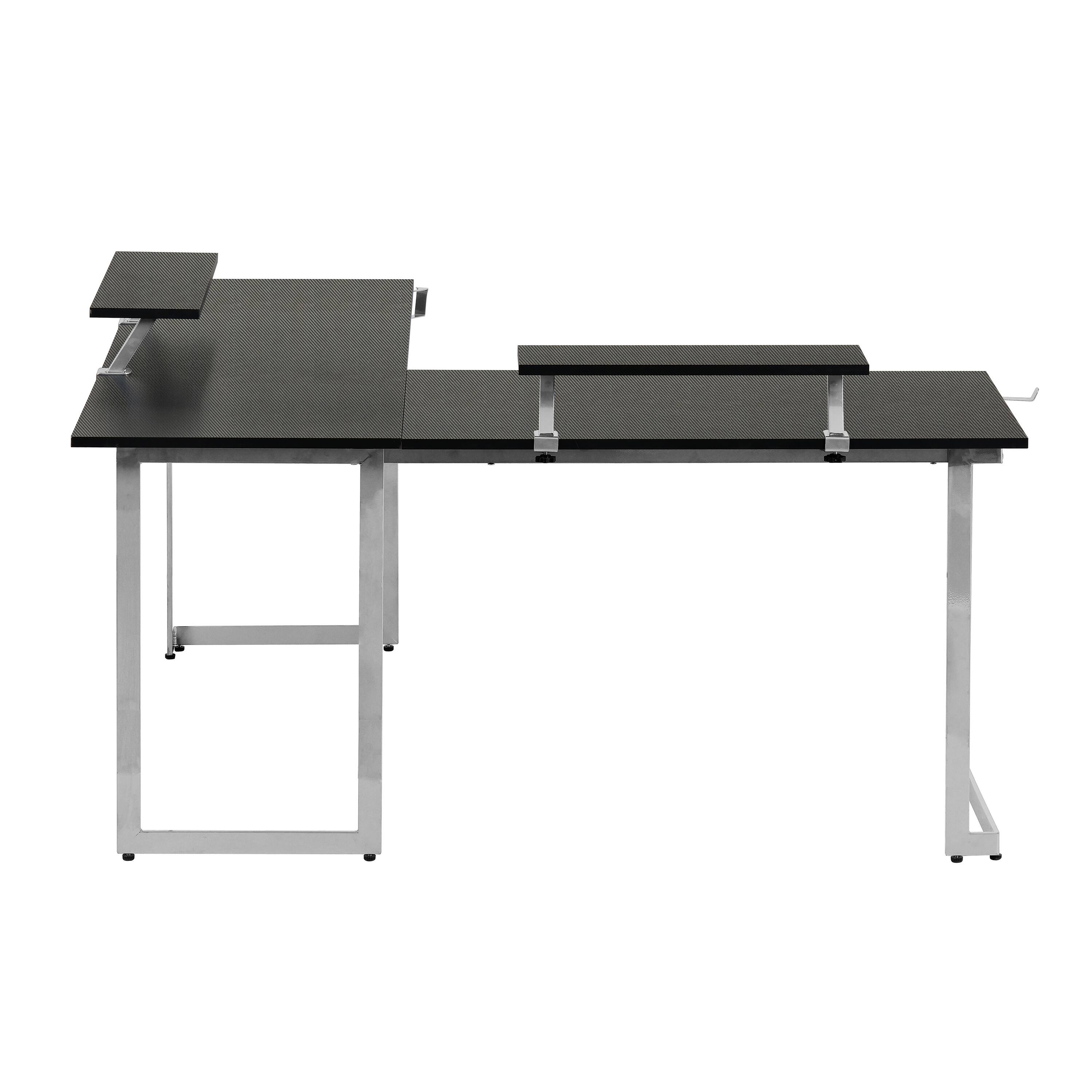 Alt View 7. Techni Sport - Techni Sport L-Shaped Gaming Desk with Dual Monitor Stands, Black - Black.