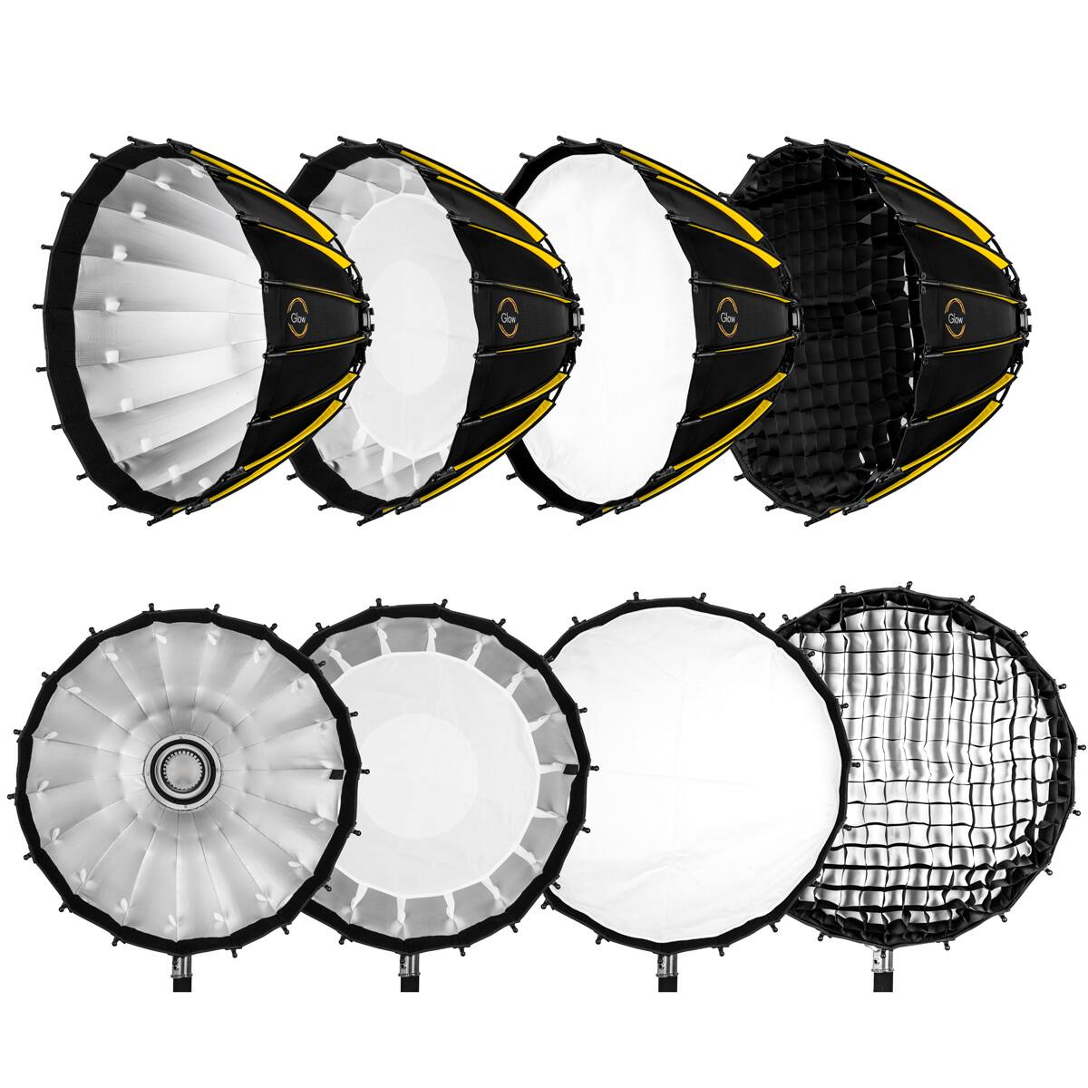 Alt View 5. Glow - Glow Profond Quick-Open 27.5" Deep Parabolic Softbox (70cm), Octadecagon Fiberglass Rod Round Soft Box with.