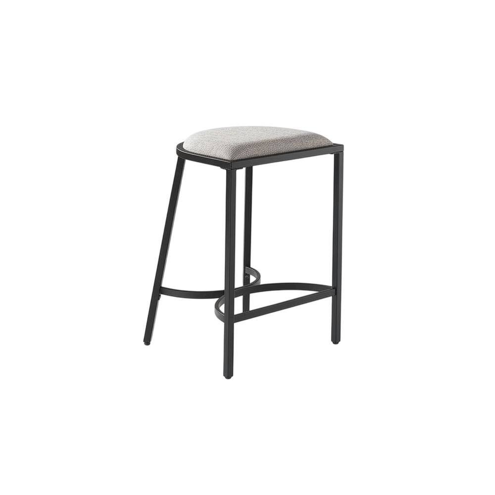 Back. FurniFact - Counter Height Bar Stool Set with Plush Upholstery and Wooden Legs - Gray.