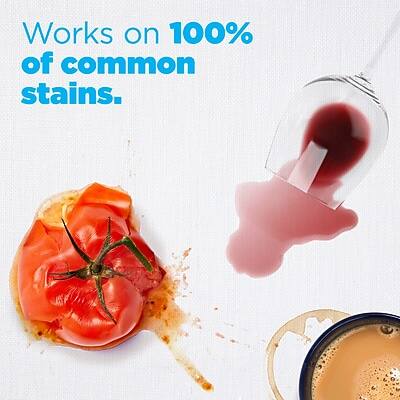 Works on 100% of common stains.