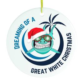 OrnamentallyYou - Im Dreaming of a Great White Christmas Shark Ornament - Multi-colored