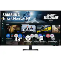 Samsung - 43" M70F 4K UHD Smart Monitor with SamsungVision AI, Built In Speakers, USB-C - Black - Front_Zoom