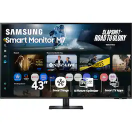 Samsung - 43" M70F 4K UHD Smart Monitor with SamsungVision AI, Built In Speakers, USB-C - Black
