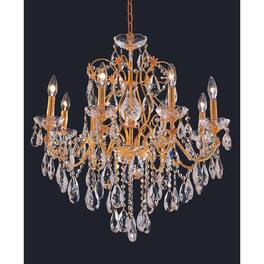 Elegant Lighting - St. Francis 8 light Chandelier Clear Royal Cut Crystal - Gold