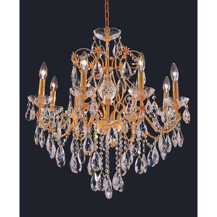 Front. Elegant Lighting - St. Francis 8 light Gold Chandelier Clear Royal Cut Crystal - Gold.