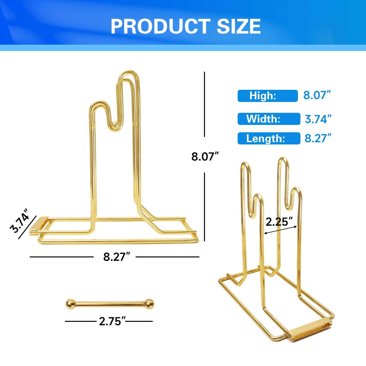 PRODUCT SIZE
High: 8.07"
Width: 3.74"
Length: 8.27"
2.25"
2.75"