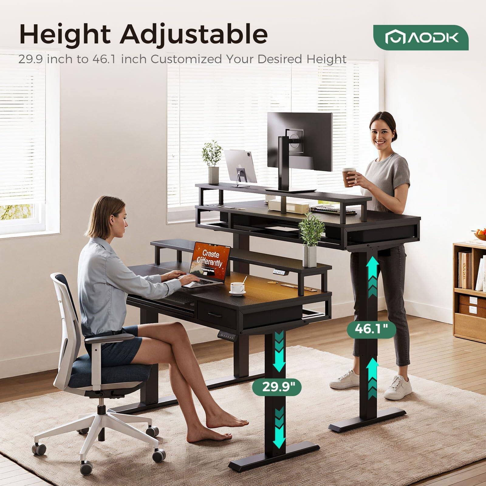 Height Adjustable  
29.9 inch to 46.1 inch Customized Your Desired Height