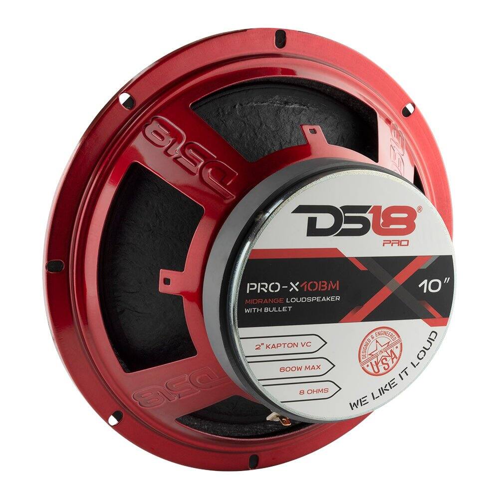 DS19 D518 PRO PRO-X10BM 10" MIDRANGE LOUDSPEAKER WITH BULLET & BASINFERED 2" KAPTON VC 600W MAX DESIGNED USA IT 7 CINO7 DRB 8 OHMS WE LIKE IT LOUD