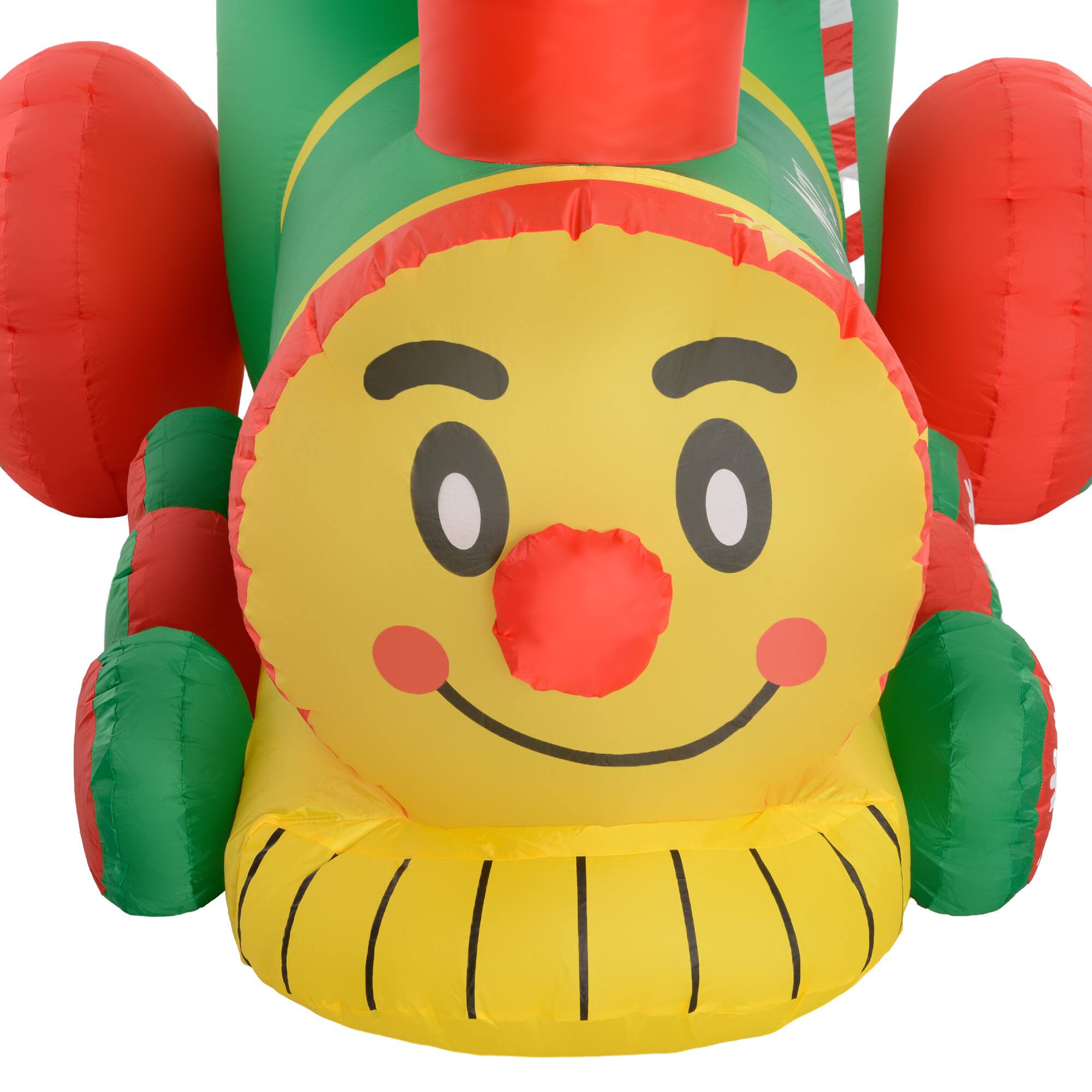 Alt View 8. Outsunny - 6FT Christmas Inflatables Train, Santa Claus and Snowman Drive Train with White LED Lights, for Lawn Garden Party - Green.