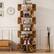 Front. Aheaplus - 7-Tier 360° Rotating Shoe Rack Tower - Vertical MDF Organizer for Closet Storage, Free-Standing Lazy Susan Display - Rustic Brown.