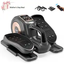 HARISON - Under Desk Elliptical Machine with Multi-Functional LCD Display, Ellipse Leg Exerciser for Seniors (BBE304) - Black