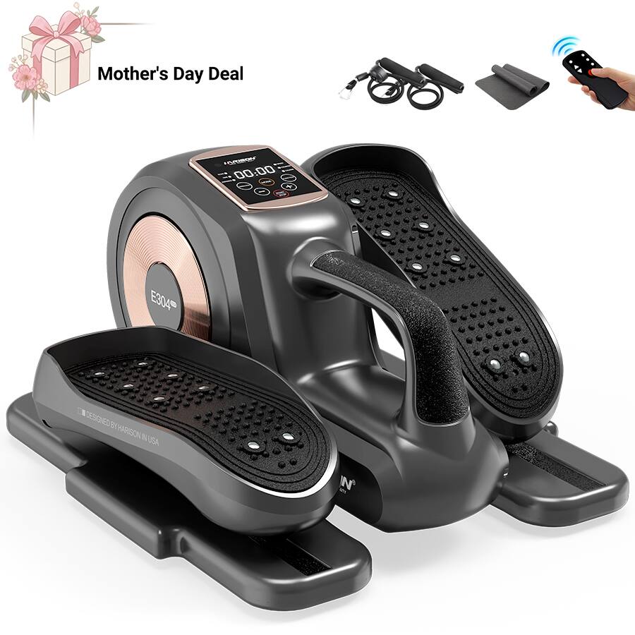 HARISON - Under Desk Elliptical Machine with Multi-Functional LCD Display, Ellipse Leg Exerciser for Seniors (BBE304) - Black