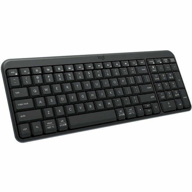 Logitech - K250 Bluetooth Keyboard with Numpad, Easy Connectivity, Compact Wireless Keyboard made with Recycled Plastic - Graphite
