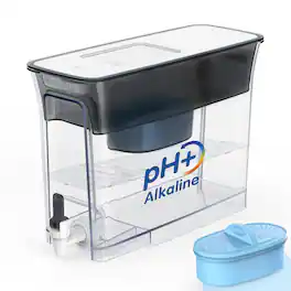 Waterdrop - WFD-40L-A Water Filter Dispenser, Alkaline Filtration Water Filter Pitcher, with 1+1 Filters - Black