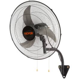 VEVOR - Wall Mount Fan, 20 Inch, 3-speed High Velocity Max. 4650 CFM Oscillating Industrial Wall Fan, Commercial or Residential - Black,Silver