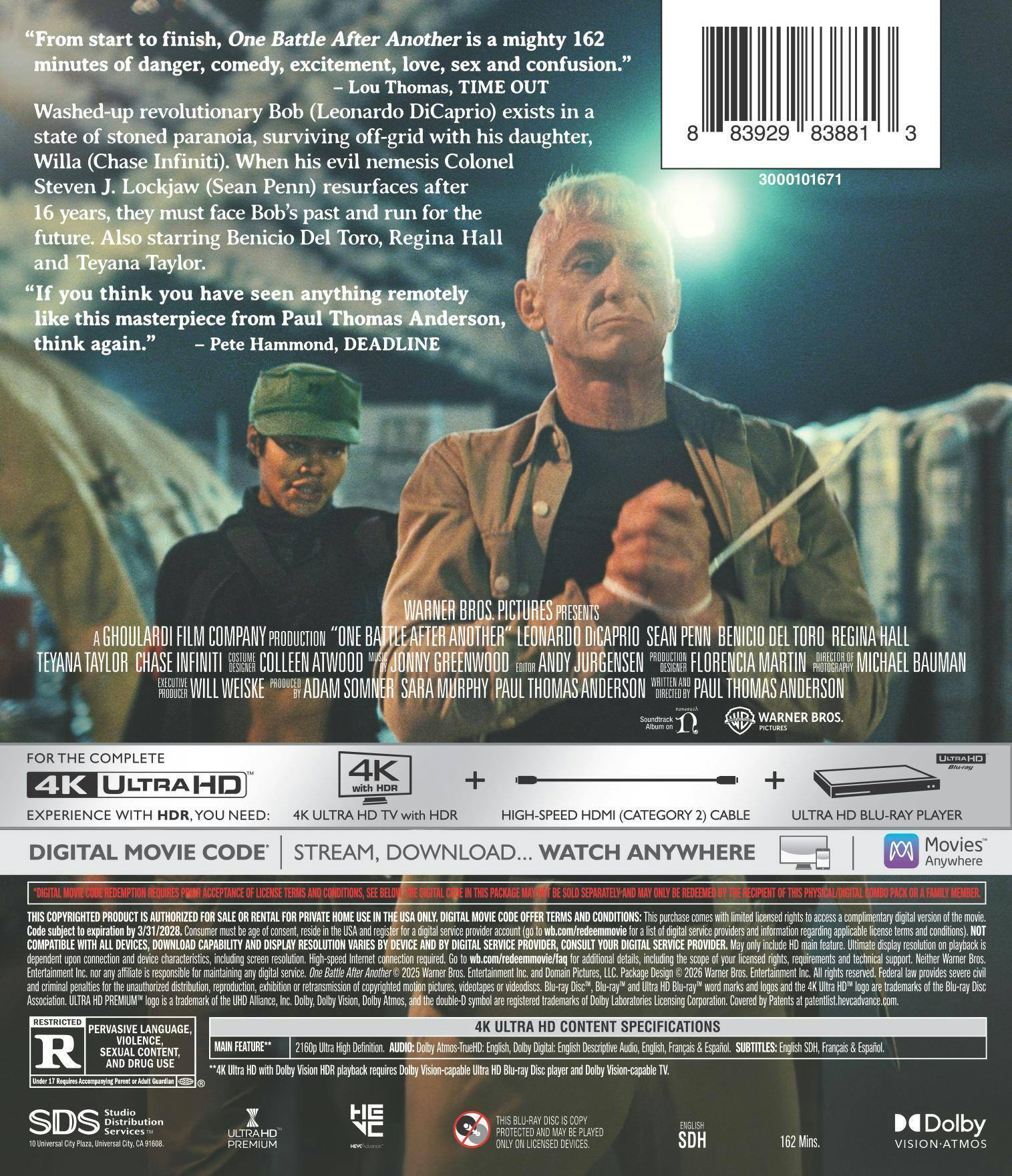 Back. One Battle After Another   - 4K Blu-Ray.