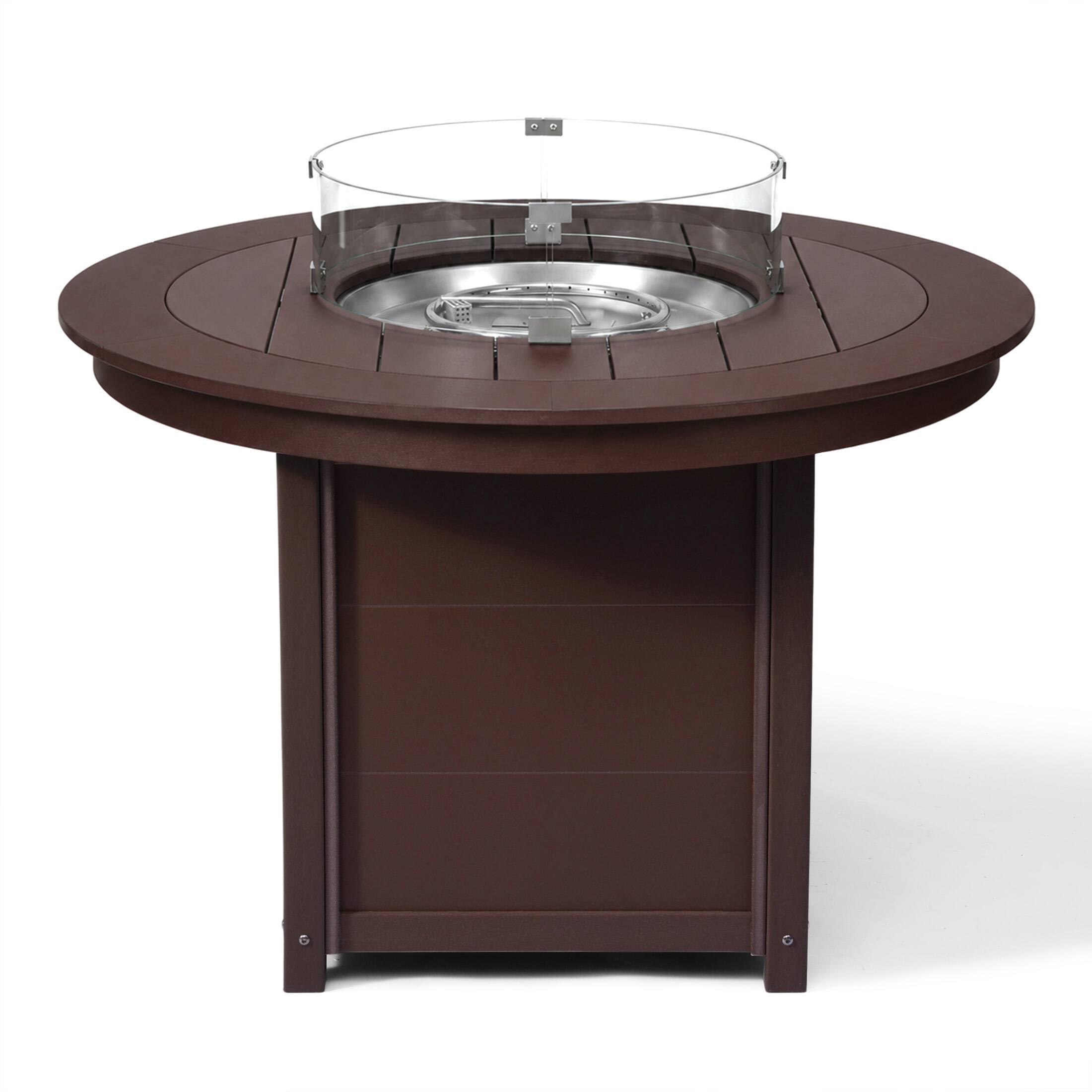 Alt View 1. WestinTrends - WestinTrends Helios 47" Modern Outdoor Patio Propane Gas Round Fire Pit Table - Dark Brown.