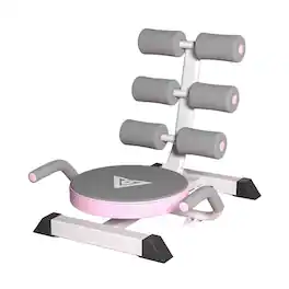 Topteng - Foldable Ab Crunch Twist Trainer - 3-Level Adjustable Home Gym Equipment for Core & Oblique Workout, 220lbs Capacity - Pink