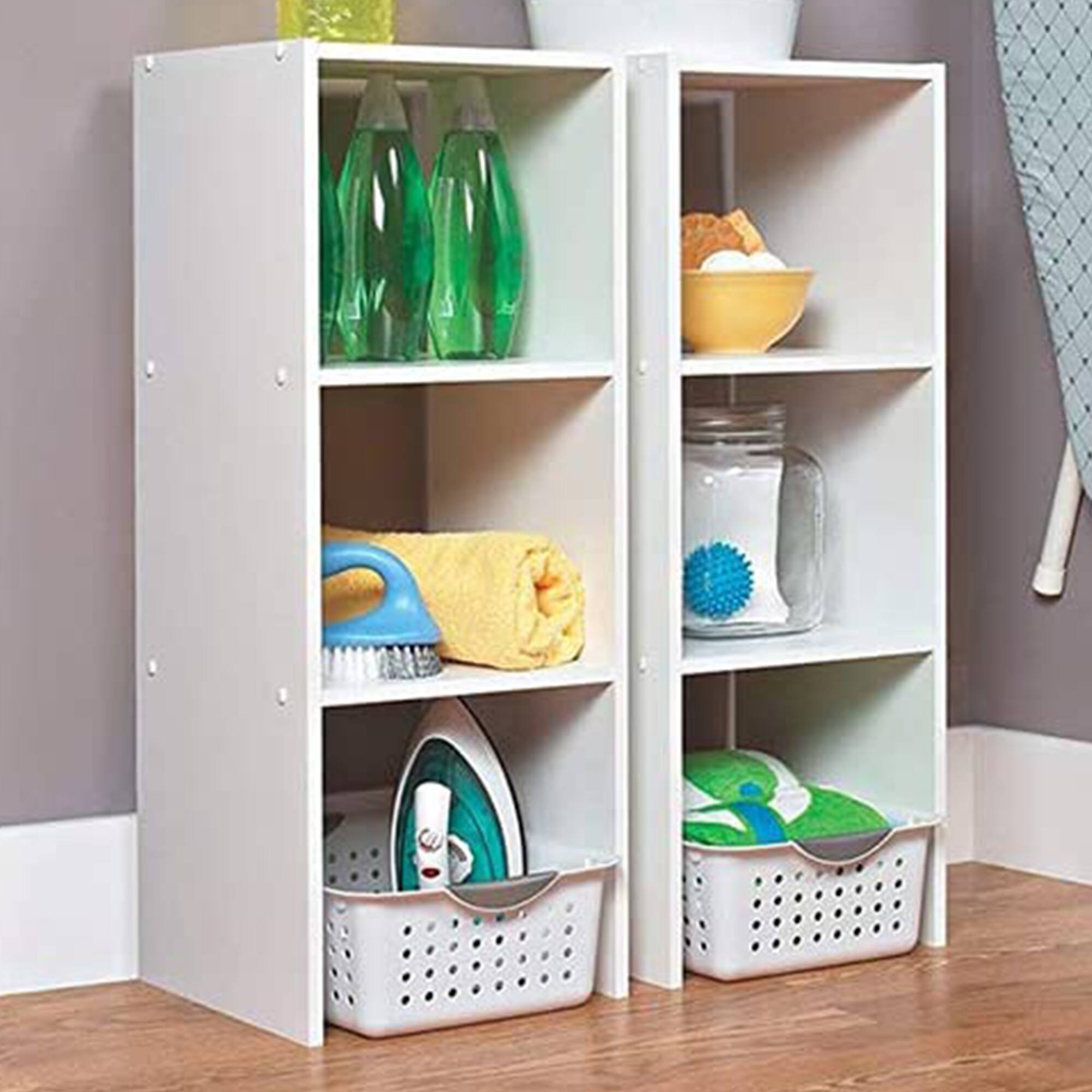 Alt View 4. ClosetMaid - ClosetMaid Decorative Home Stackable 2-Cube Organizer Storage, White (3 Pack).