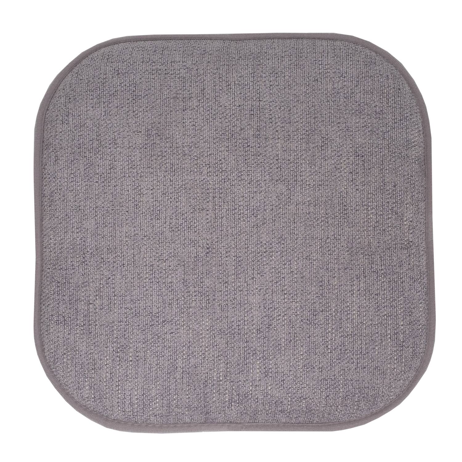 Left. Sweet Home Collection - Alexis Memory Foam No Slip Back 16" x 16" Chair Pad Cushions, 4-Pack - Gray/Silver.