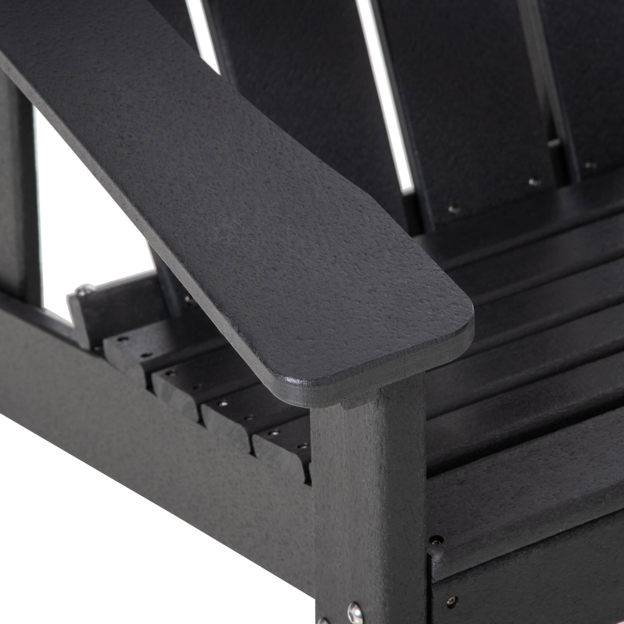 Alt View 8. Outsunny - Adirondack Chair, HDPE Fire Pit Chair, Weather Resistant Outdoor Chair for Patio, Garden, Backyard, Lawn - Black.