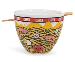 Toynk - Sunken Noodles Japanese Dinnerware Set | 16-Ounce Ramen Bowl and Chopsticks - White