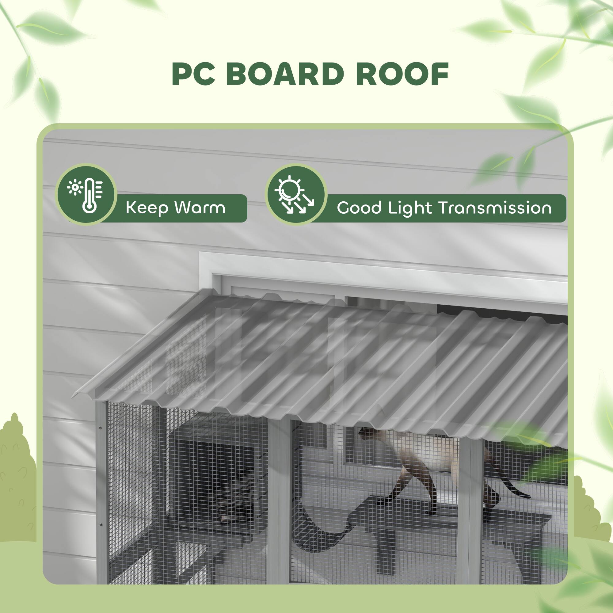 PC BOARD ROOF

- Keep Warm
- Good Light Transmission