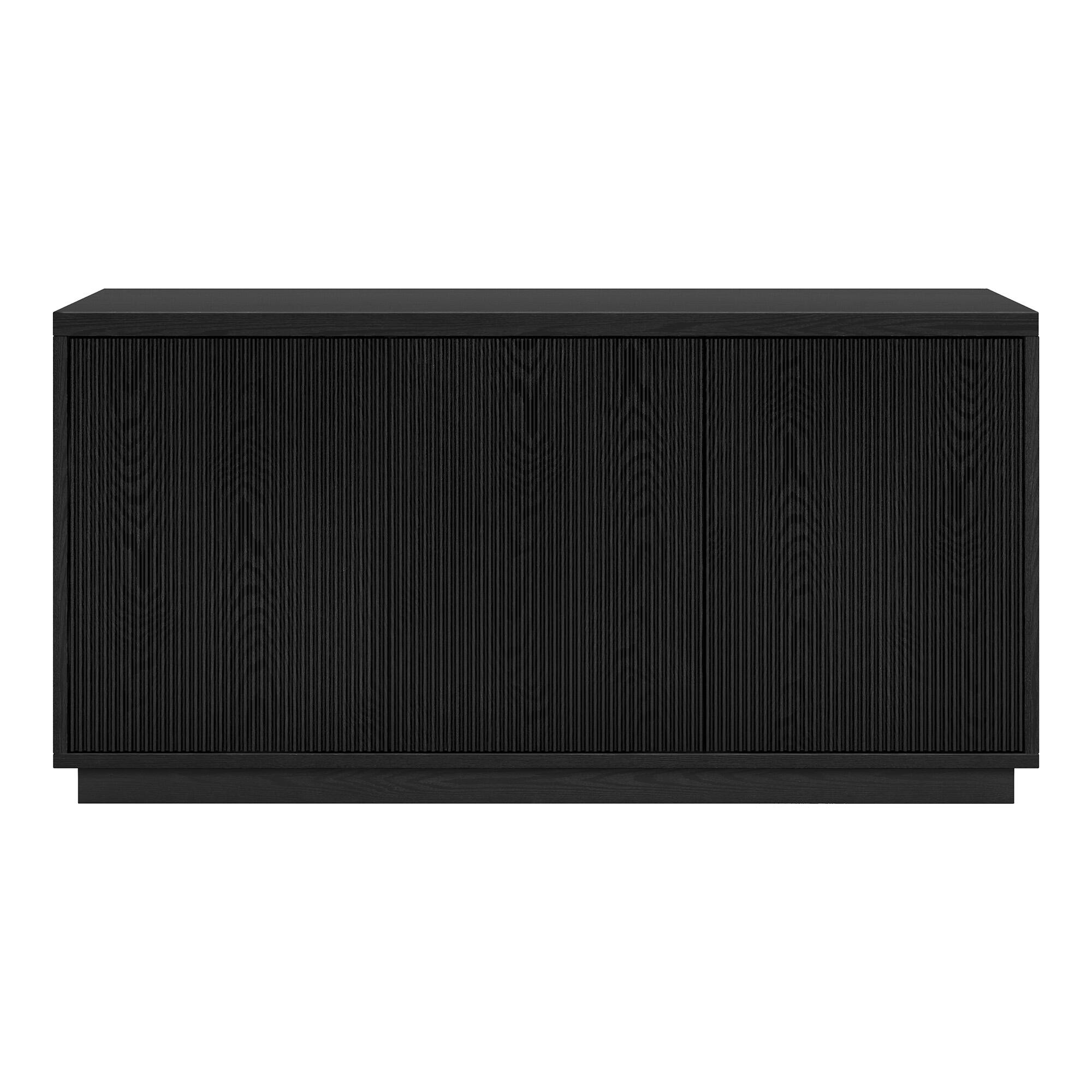 Angle. Hudson&Canal - Hanson Rectangular Fluted TV Stand for TV's up to 55" in Black Grain - Black Grain.