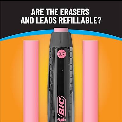 ARE THE ERASERS AND LEADS REFILLABLE?

0.7 BIC