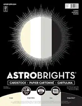Astrobrights - 65 lb. Cardstock Paper, 8.5" x 11", 100 Sheets/Ream (91648) - Classic Assortment