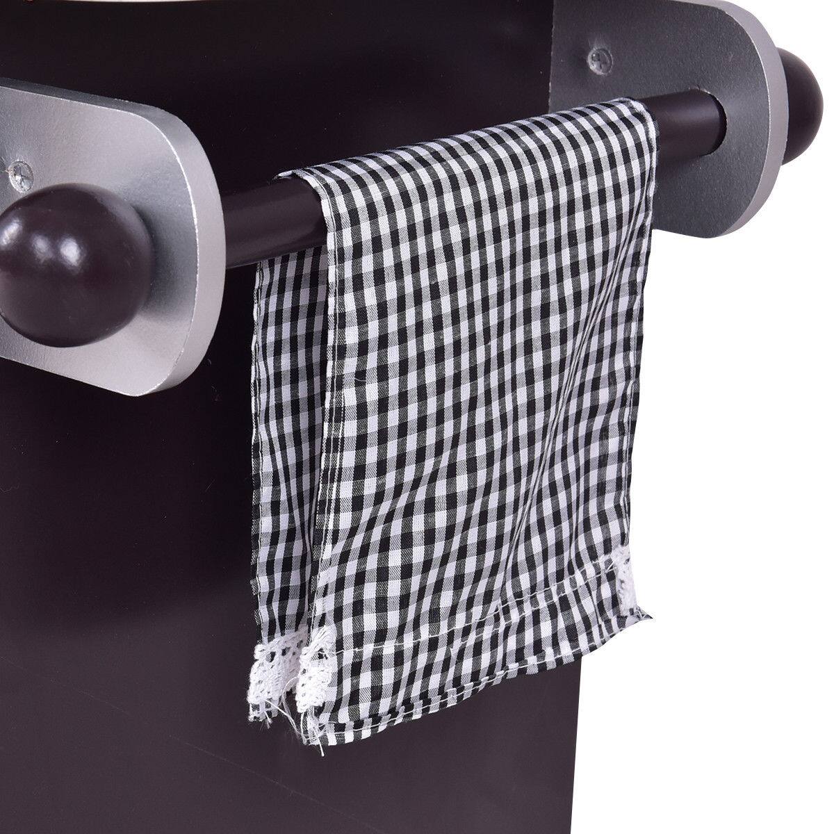 Alt View 8. Gymax - Gymax Kids Cooking Pretend Play Toy Wooden Kitchen Set Children Playset Vintage - Coffee + Silver.