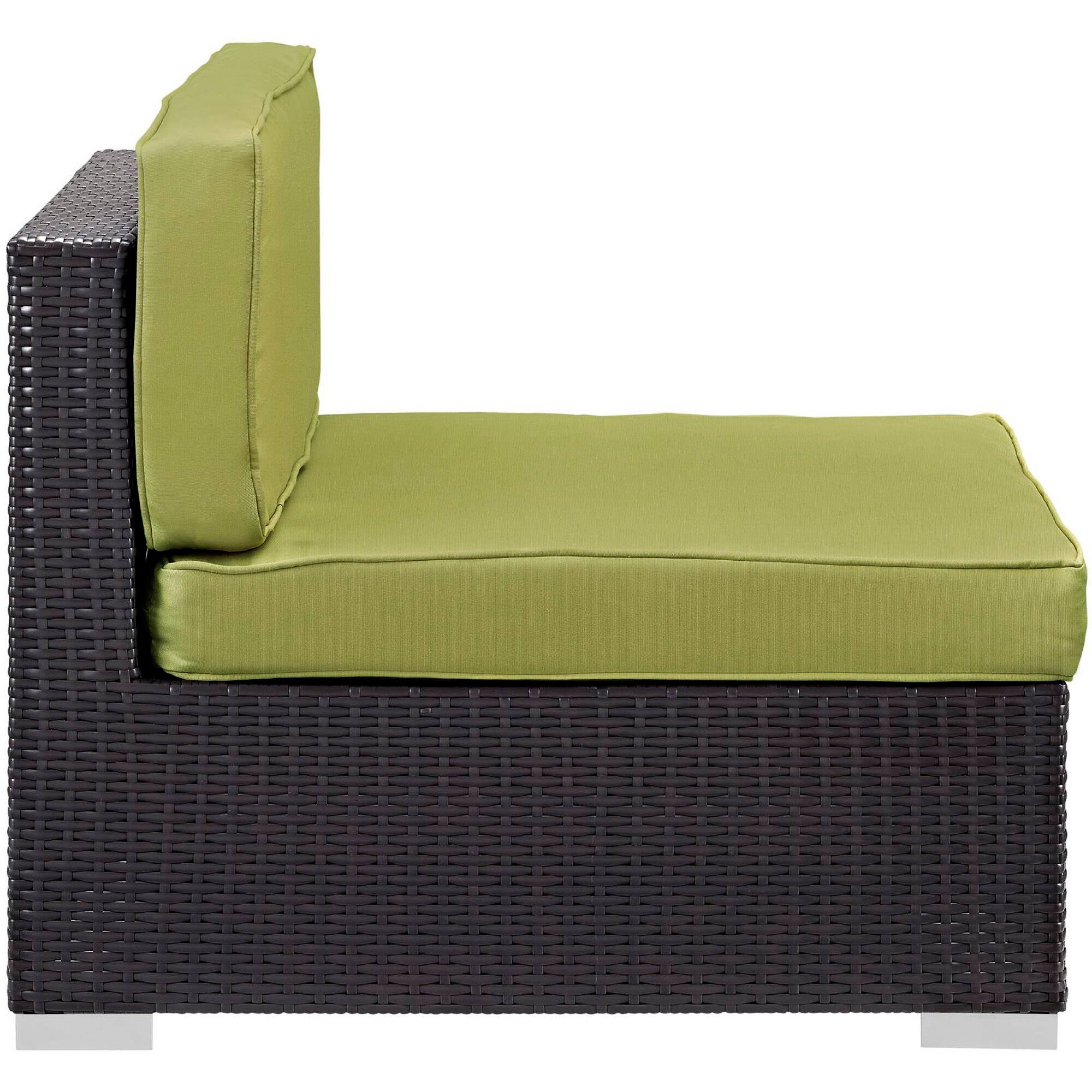 Angle. Modway - Gather Corner and Middle Outdoor Patio Sectional Set by Modway - Espresso Peridot.