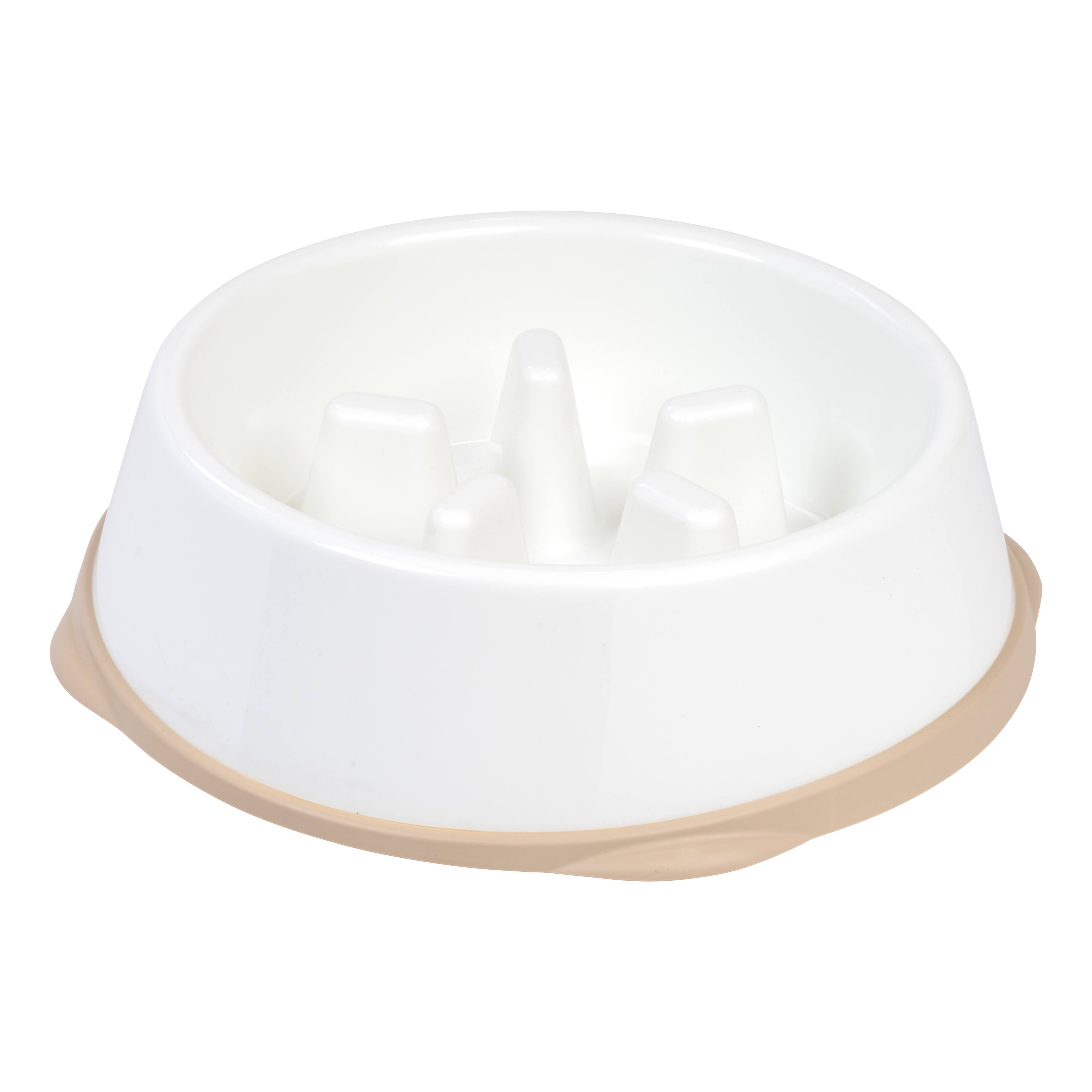 Front. IRIS USA - IRIS USA 2Cup/4Cup Slow Feeder Dog Bowl for Pets - White/Beige.