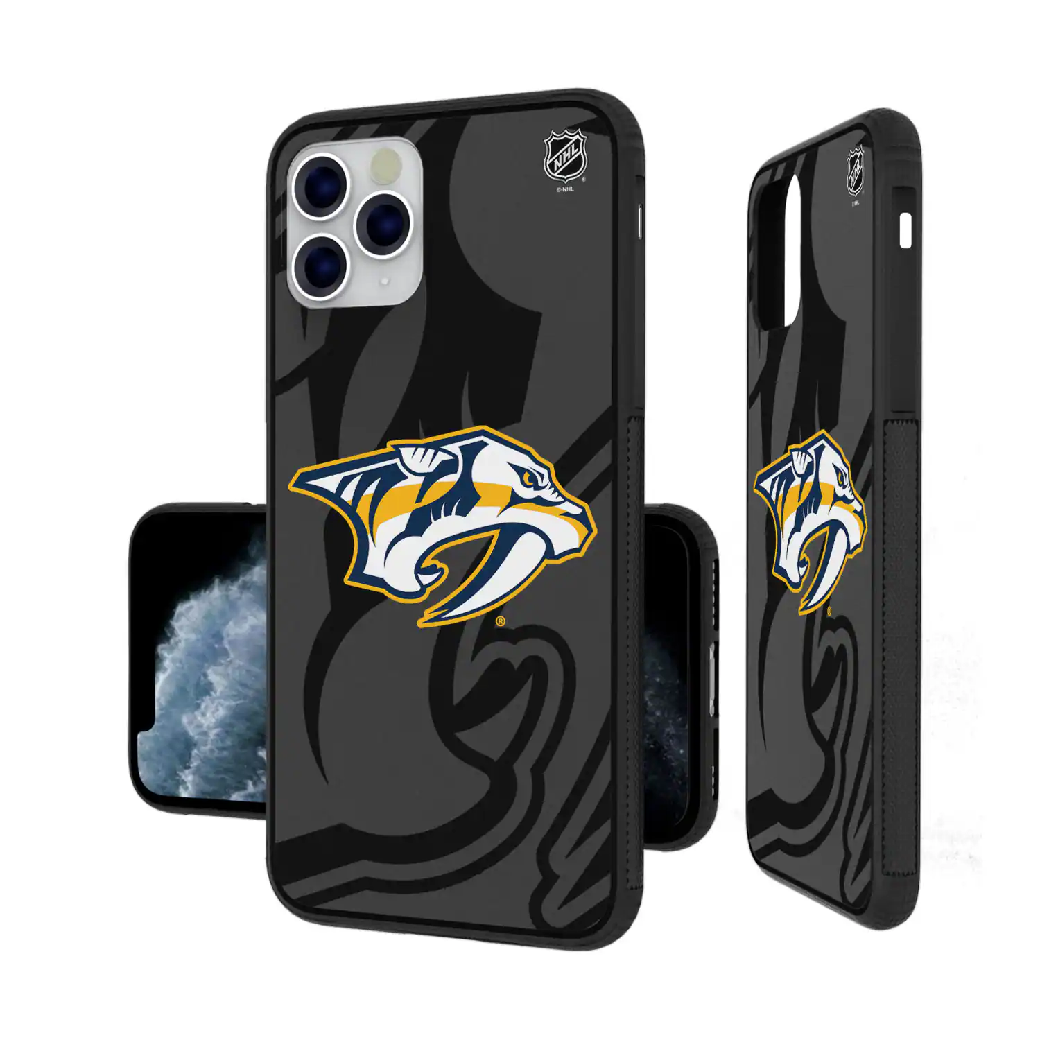 Alt View 2. Keyscaper - Nashville Predators Bump Case with 8.2ft Drop Protection - 14 Pro Max - Multicolor.