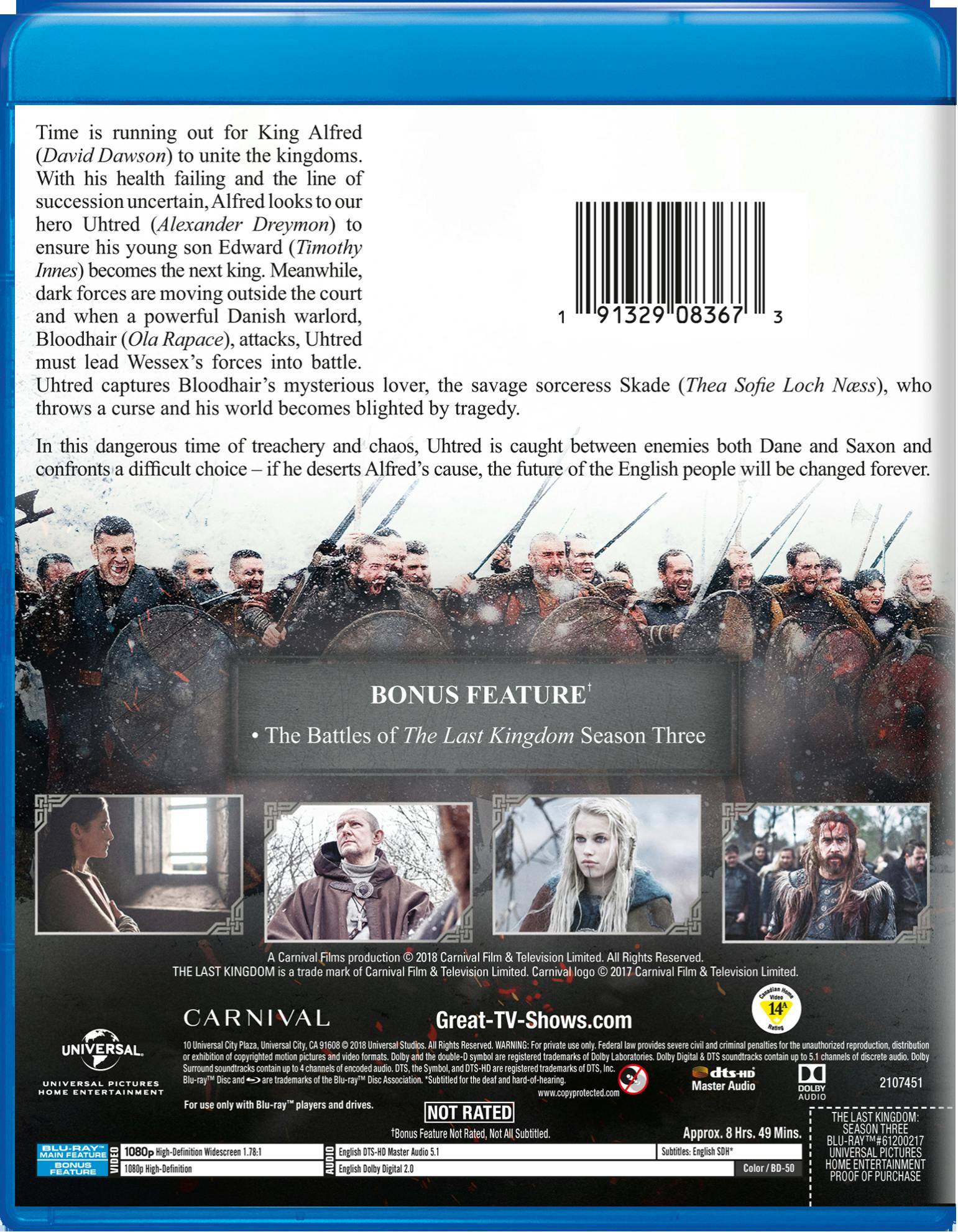 Back. The Last Kingdom: Season Three [Blu-ray].